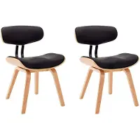 vidaXL Esszimmerstühle 2 Stk. Schwarz Bugholz und Kunstleder