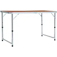 vidaXL Faltbarer Campingtisch Aluminium 120x60 Cm