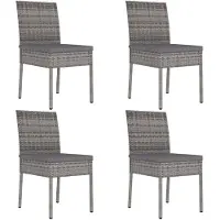 vidaXL Garten-Essstühle 4 Stk. Poly Rattan Grau