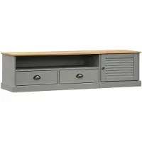 vidaXL TV-Schrank VIGO Grau 156x40x40 cm Massivholz Kiefer