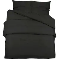 vidaXL Bettwäsche-Set Schwarz 135x200 cm Baumwolle