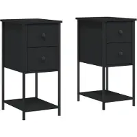 vidaXL Nachttische-2-st-32x42x70-cm-gearbeitet-holz-schwarz