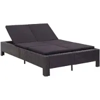 vidaXL 2-Personen-Sonnenliege mit Auflage Schwarz Poly Rattan