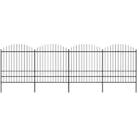 vidaXL Gartenzaun mit Speerspitze Stahl 671 x 200 cm Schwarz