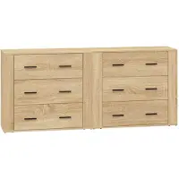 vidaXL Sideboards 2 Stk. Sonoma-Eiche Holzwerkstoff