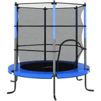 vidaXL Trampolin mit Sicherheitsnetz Rund 140x160 cm Blau