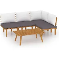 vidaXL 5-tlg. Garten-Lounge-Set mit Kissen Massivholz Akazie
