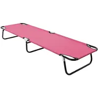 vidaXL Klappliege Stahl Rosa