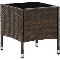 vidaXL Gartentisch Braun 40x40x45 cm Poly Rattan