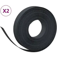 vidaXL Rasenkanten 2 Stk. Schwarz 10 m 10 cm Polyethylen