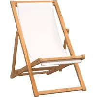 vidaXL Liegestuhl Teak 56x105x96 cm Creme