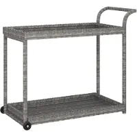 vidaXL Barwagen Grau 100x45x83 cm Poly Rattan