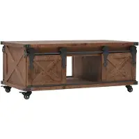 vidaXL Couchtisch Massivholz Tanne 91x51x38 cm Braun