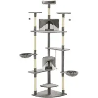 vidaXL Katzen-Kratzbaum mit Sisal-Kratzsäulen 203 cm Grau und Weiß