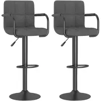 vidaXL Barhocker 2 Stk. Dunkelgrau Samt