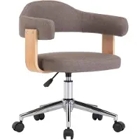 vidaXL Drehbarer Bürostuhl Taupe Bugholz und Stoff