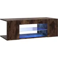 vidaXL TV-Schrank mit LED-Leuchten Räuchereiche 90x39x30 cm