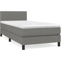 vidaXL Boxspringbett mit Matratze Dunkelgrau 80x200 cm Stoff