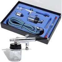 vidaXL Airbrush-Set mit Glasbehälter 0,2 / 0,3 / 0,5 mm Düsen