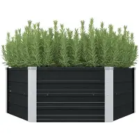 vidaXL Hochbeet Anthrazit 129 x 129 x 45 cm Verzinkter Stahl