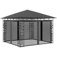 vidaXL Pavillon mit Moskitonetz 3x3x2,73 m Anthrazit 180 g/m²
