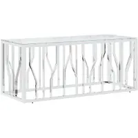 vidaXL Couchtisch 110x45x45 cm Edelstahl und Glas