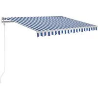 vidaXL Markise Automatisch Einziehbar 300x250 cm Blau und Weiß