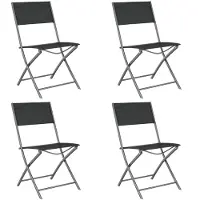 vidaXL Klappbare Gartenstühle 4 Stk. Schwarz Stahl und Textilene