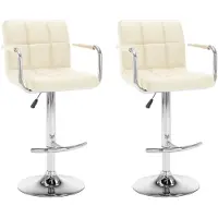 vidaXL Barhocker 2 Stk. Creme Kunstleder