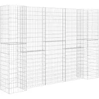 vidaXL H-förmiger Gabionen-Pflanzkorb Stahldraht 260x40x180 cm