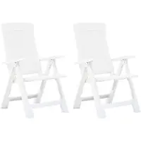 vidaXL Verstellbare Gartenstühle 2 Stk. Kunststoff Weiß