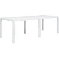 vidaXL Gartentisch Weiß 220x90x72 cm Kunststoff Rattan-Optik