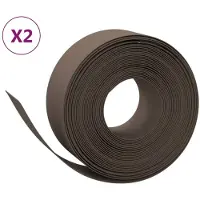 vidaXL Rasenkanten 2 Stk. Braun 10 m 20 cm Polyethylen