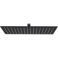 vidaXL Regenbrause Edelstahl 40x30 cm Rechteckig Schwarz