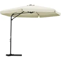 vidaXL Sonnenschirm mit Stahl-Mast 300 cm Sandweiß