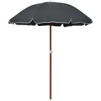 vidaXL Sonnenschirm mit Stahl-Mast 180 cm Anthrazit