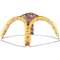 vidaXL Partyzelt mit LED und 4 Seitenwänden 3,6x3,6x2,3 m Tarnfarben