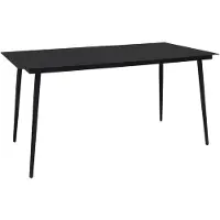 vidaXL Garten-Esstisch Schwarz 190x90x74 cm Stahl und Glas