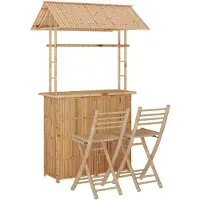vidaXL 3-tlg. Bar-Set Bambus