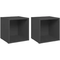 vidaXL TV-Schränke 2 Stk. Grau 37x35x37 cm Holzwerkstoff