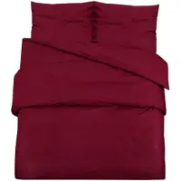 vidaXL Bettwäsche-Set Bordeauxrot 200x220 cm Baumwolle