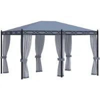 vidaXL Pavillon mit Mückennetze 3x4 m Anthrazit Stahl