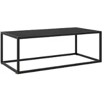 vidaXL Couchtisch Schwarz mit Schwarzem Glas 100x50x35 cm