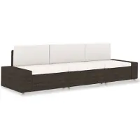 vidaXL Modulares 3-Sitzer-Sofa Poly Rattan Braun
