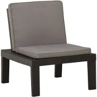 vidaXL Garten-Lounge-Stuhl mit Auflage Kunststoff Grau