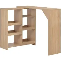 vidaXL Bartisch mit Beweglichem Regal Eichenbraun 138x39x110 cm