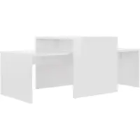 vidaXL Couchtisch-Set Hochglanz-Weiß 100x48x40 cm Holzwerkstoff