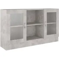 vidaXL Vitrinenschrank Betongrau 120x30,5x70 cm Holzwerkstoff