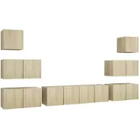 vidaXL 8-tlg. TV-Schrank-Set Sonoma-Eiche Holzwerkstoff