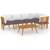 vidaXL 6-tlg. Garten-Lounge-Set mit Kissen Massivholz Akazie